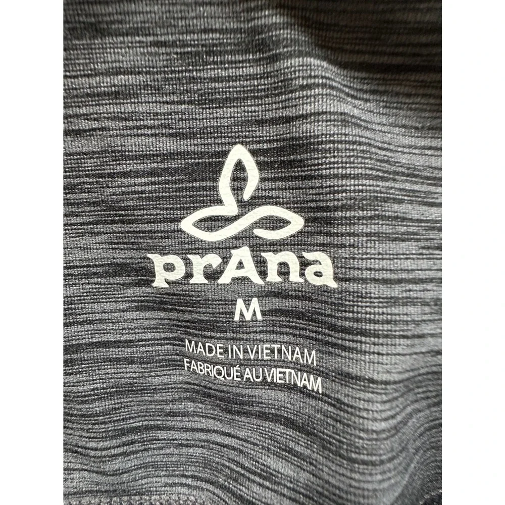 Prana Womens High Waisted Space Dye Striped Leggings Charcoal Grey Multi Small